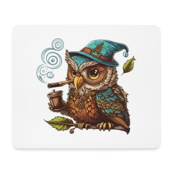 Eulen-Weisheit - Mousepad (Querformat) - Weiß - Vorne