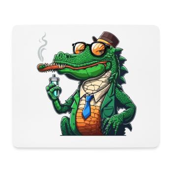 Krokodil - Mousepad (Querformat) - Weiß - Vorne