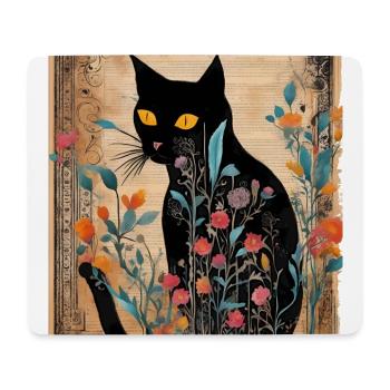 vintage Katze - Mousepad (Querformat) - Weiß - Vorne