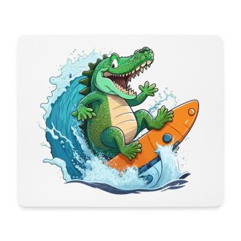 Croco sur la plage - Tapis de souris (format paysage) - blanc - Devant