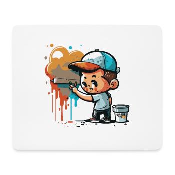 L’artiste de la ville - Tapis de souris (format paysage) - blanc - Devant