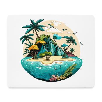 Der Insel-Hopper - Mousepad (Querformat) - Weiß - Vorne