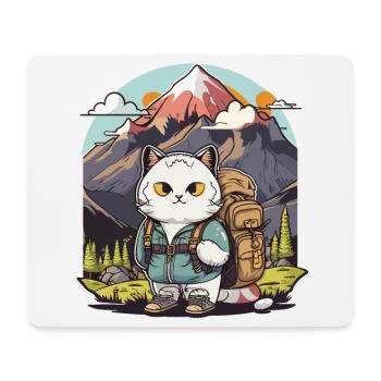 The Feline Hiker - Mouse Pad (horizontal) - white - Front