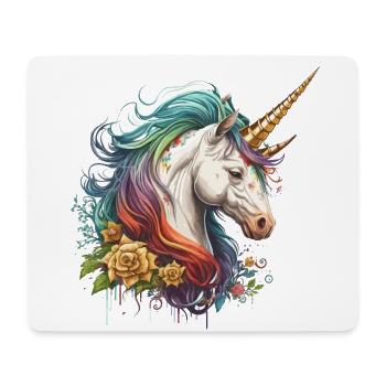 Regenbogen-Einhorn - Mousepad (Querformat) - Weiß - Vorne