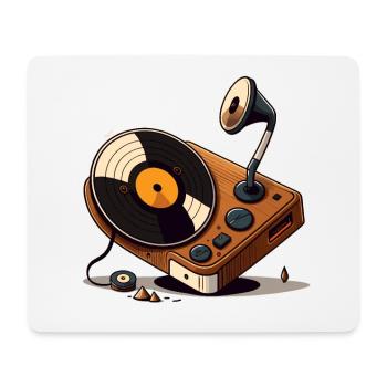 Le collectionneur de vinyles - Tapis de souris (format paysage) - blanc - Devant