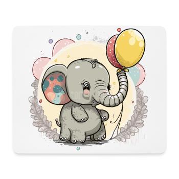Bébé éléphant amour - Tapis de souris (format paysage) - blanc - Devant