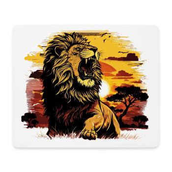 Majestätischer Löwe - Mousepad (Querformat) - Weiß - Vorne