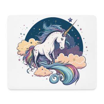 Regenbogen-Einhorn - Mousepad (Querformat) - Weiß - Vorne