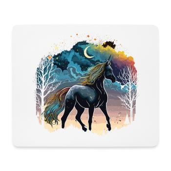 Licorne arc-en-ciel - Tapis de souris (format paysage) - blanc - Devant