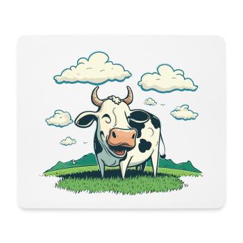 Contented Cow - Mouse Pad (horizontal) - white - Front