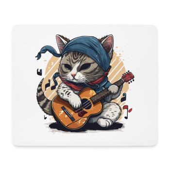 Musikalische Schnurrhaare: Umarmung der verspielten Melodien o - Mousepad (Querformat) - Weiß - Vorne