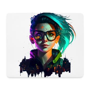 Gamer Girl Cyber Style - Tapis de souris (format paysage) - blanc - Devant
