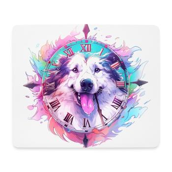 Le chien bleu et violet - Tapis de souris (format paysage) - blanc - Devant
