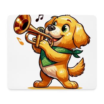 Golden Retriever playing Piano - Mouse Pad (horizontal) - white - Front