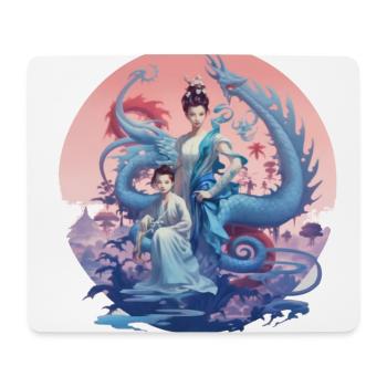 La protection du dragon - Tapis de souris (format paysage) - blanc - Devant