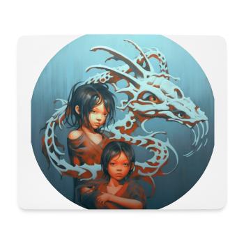 Les enfants du dragon - Tapis de souris (format paysage) - blanc - Devant