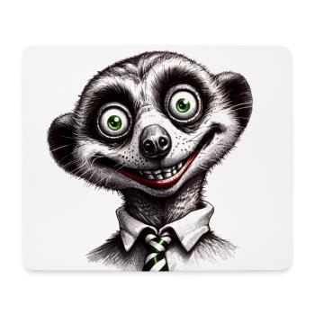 Suricate heureux - Tapis de souris (format paysage) - blanc - Devant