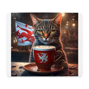 Welsh Coffee Cat - Mouse Pad (horizontal) - white - Front