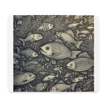 Laughing Fish - Mouse Pad (horizontal) - white - Front