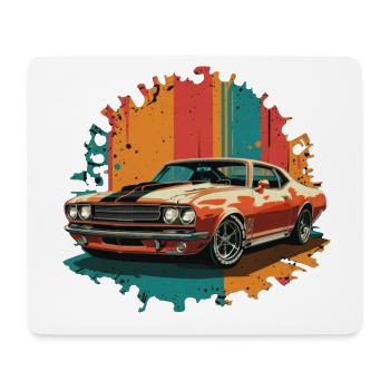 Retro muscle car 1 - Mouse Pad (horizontal) - white - Front