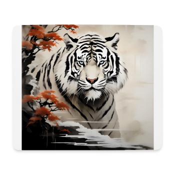 Bai Hu le Tigre blanc - Tapis de souris (format paysage) - blanc - Devant