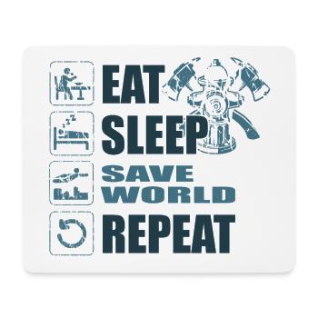 Firefighter Firefighter Woman Saves the World - Mouse Pad (horizontal) - white - Front