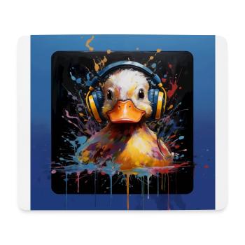 DJ Entenküken mit Kopfhörern - Mousepad (Querformat) - Weiß - Vorne
