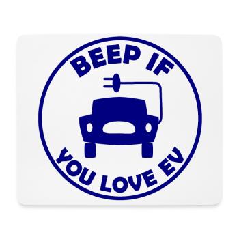 Driving an electric car - Mouse Pad (horizontal) - white - Front