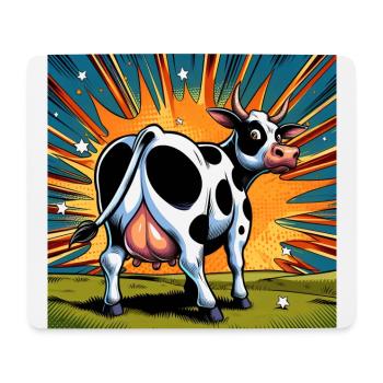 Kuh von hinten - Mousepad (Querformat) - Weiß - Vorne