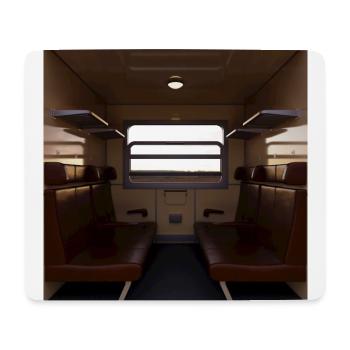 Compartiment de train - Tapis de souris (format paysage) - blanc - Devant