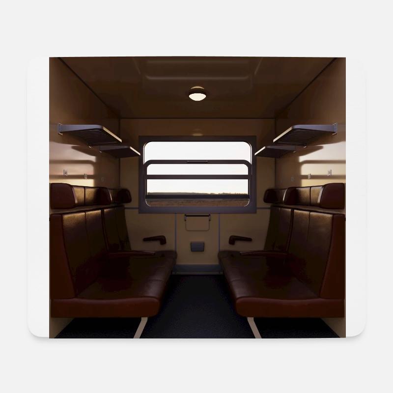 Compartiment de train - Tapis de souris (format paysage) - blanc