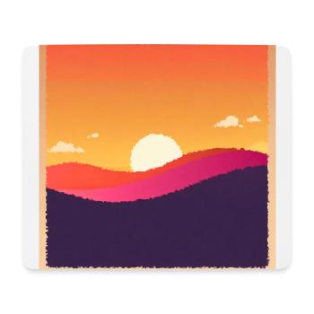 Coucher et lever du soleil - Tapis de souris (format paysage) - blanc - Devant