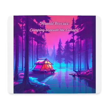 Daydreaming in the moonlight while camping - Mouse Pad (horizontal) - white - Front