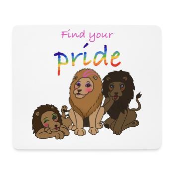 Fierté Lion Pride, LGBTQIA+, Drag - Tapis de souris (format paysage) - blanc - Devant