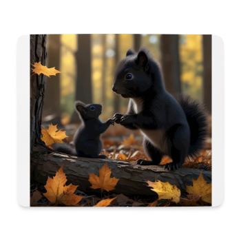 Mutter Eichhörnchen und ihr Baby Kanada - Mousepad (Querformat) - Weiß - Vorne