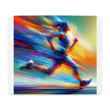 Femme qui court 2 - Tapis de souris (format paysage) - blanc - Devant