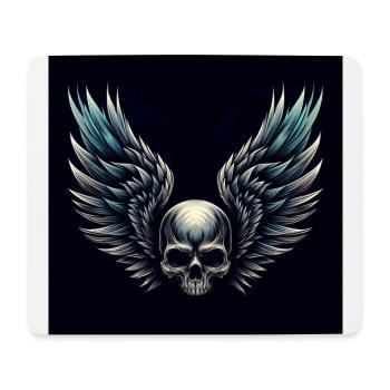 Skull with wings (black) - Mouse Pad (horizontal) - white - Front