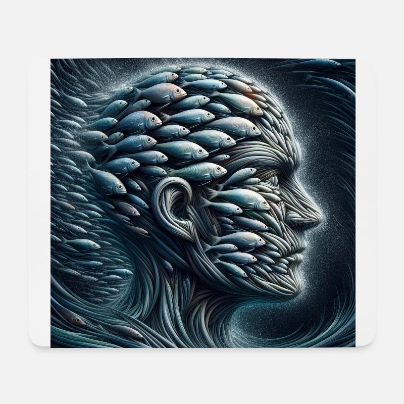 Face of Pisces 2 - Mouse Pad (horizontal) - white