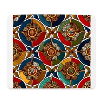 Motif Ajrakh moderne - Tapis de souris (format paysage) - blanc - Devant