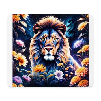Die Schönheit eines Löwen in seiner Umgebung - Mousepad (Querformat) - Weiß - Vorne