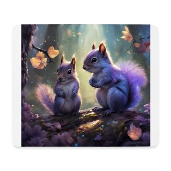 Ein paar süße Eichhörnchen ganz in Lavendel - Mousepad (Querformat) - Weiß - Vorne