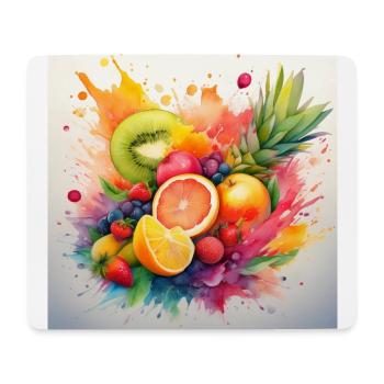 Vibrant Fruit Splash Art - Mouse Pad (horizontal) - white - Front