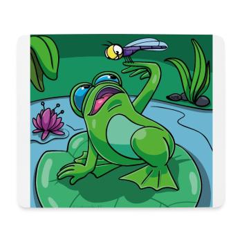 T-shirt motif for children & babies: frog & dragonfly - Mouse Pad (horizontal) - white - Front