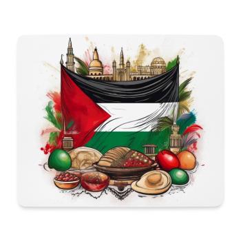 Palestinian Heritage Flag Art - Mouse Pad (horizontal) - white - Front