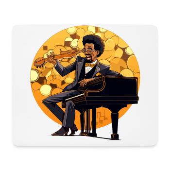 Piano-Zauberin - Mousepad (Querformat) - Weiß - Vorne