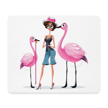 Designer Flamingle - Mousepad (Querformat) - Weiß - Vorne