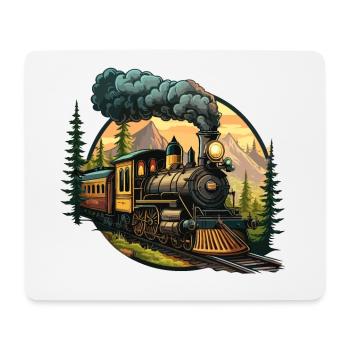 Journey through Time: An Old-Fashioned Steam Train - Mouse Pad (horizontal) - white - Front