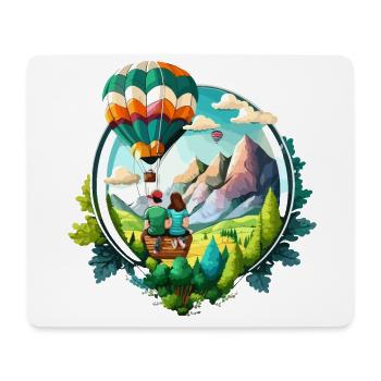Montgolfière colorée : un voyage d’émerveillement et de - Tapis de souris (format paysage) - blanc - Devant