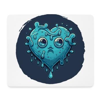 Water Love: A Playful Heart Design - Mouse Pad (horizontal) - white - Front