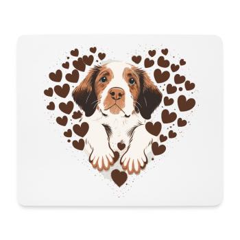 Puppy Paw Heart: A Funny Cartoon Design - Mouse Pad (horizontal) - white - Front